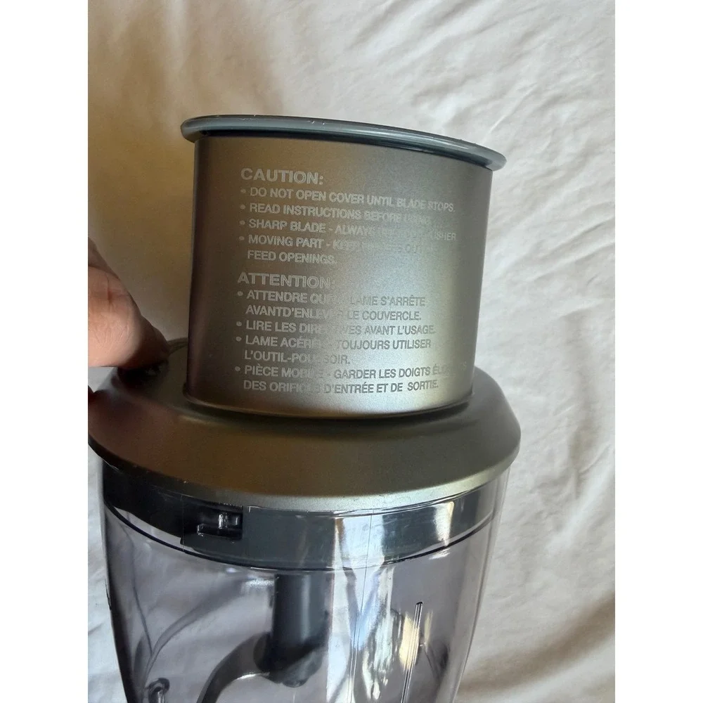 Cuisinart HB6092-UL 4-Cup Food Processor Attachment Gunmetal Grey Clear Bowl